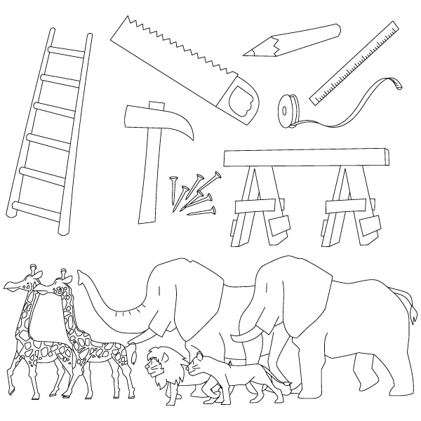 Tools and animals of Noah's ark