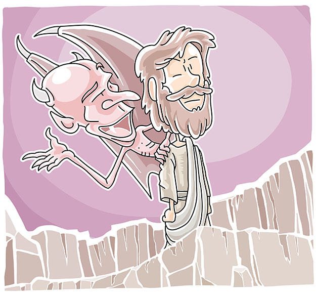 Devil tempting Jesus