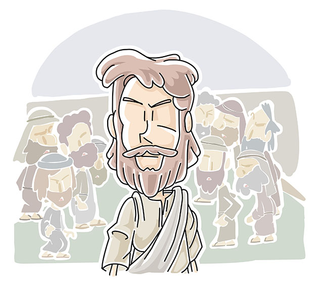 Jesus walked through the crowd