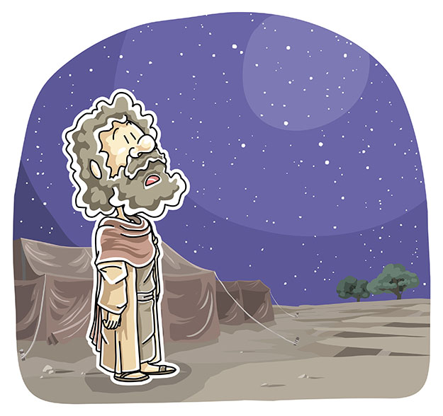 Abram looking up at the stars