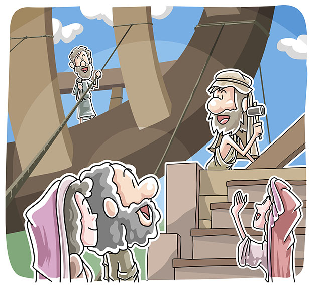 Noah building the ark