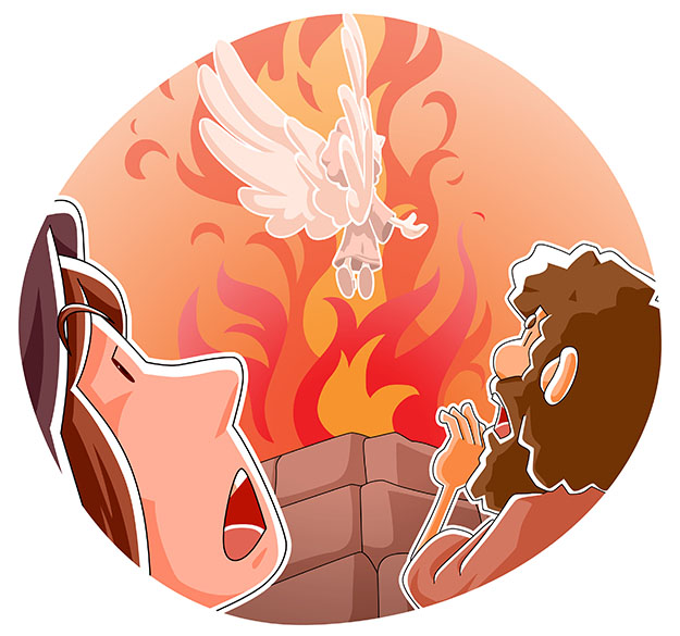 The angel of the Lord ascended in the flame