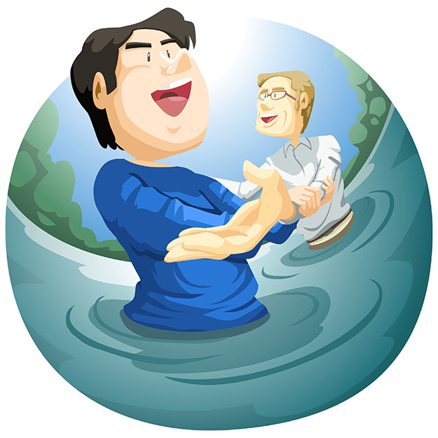 With your heart that you believe and are justified